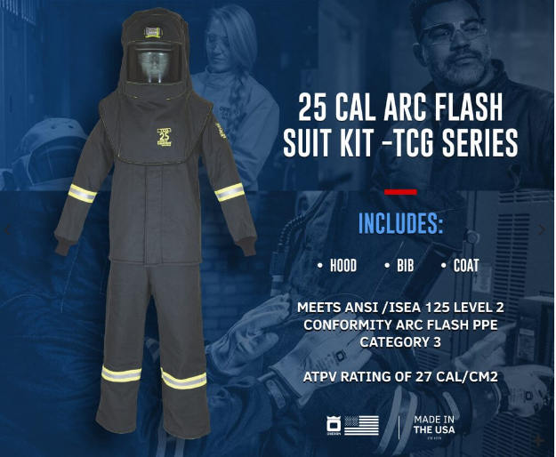 Oberon TCG3B HVSL | 25 Cal Arc Flash Kit (Hood, Coat, and Bib)