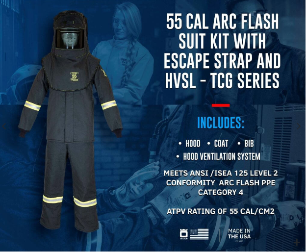 Oberon TCG55B-ESL 55 Cal TCG Deluxe Arc Flash Suit Kit