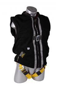 Guardian 02630 Construction Tux Full Body Harness Black Mesh on white background