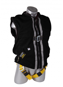 Guardian 02640 Construction Tux Full Body Harness Black Mesh on white background