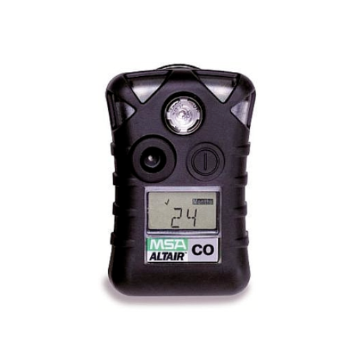 Black MSA CO gas monitor on white background