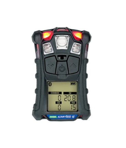 Multi color MSA 4XR gas detector on white background