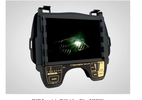 Black and multi color 3M 06-0000-30I Speedglas 9100 Series Auto-Darkening Welding Filters on white background