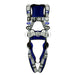 silver and blue 3M safety harness 1402039 on white background