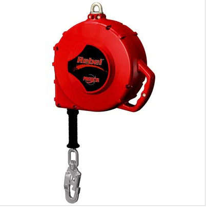 Red and black 3M 3590681 PROTECTA Rebel Self Retracting Lifeline Cable on white background