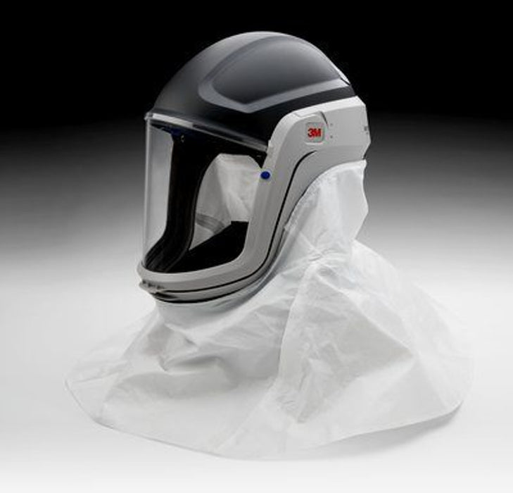 black and white 3M M-405 Helmet shroud on white and black background