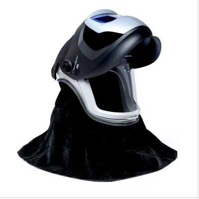 Black 3M™ M-409SG Versaflo™ Respirator M-Series Helmet Assembly Leather Shroud on white background