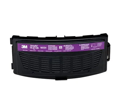 Black and purple 3M Versaflo high efficiency filter TR-6710N on white background