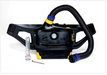 Black, blue, yellow 3M™ Versaflo TR-814N Powered Air Purifying Respirator  on white background