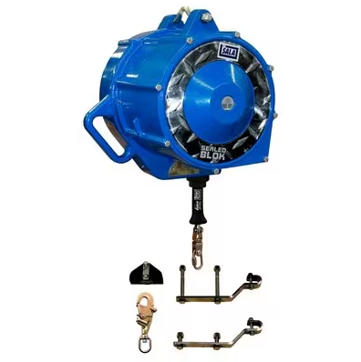 Blue 3M 3303021 DBI-SALA Rollgliss Descender, Sloped/Automatic Retract on white background