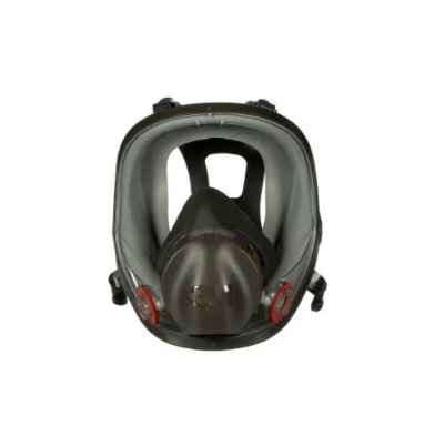 Black 3M™ 6000 Series Full Facepiece Reusable Respirator on white background