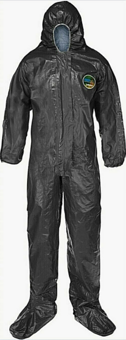 LAKELAND 51150 PYROLON CRFR COVERALL ATTACHED HOOD BOOTS ELASTIC WRISTS
