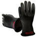 Guardian black Class 0 electrical gloves against white background