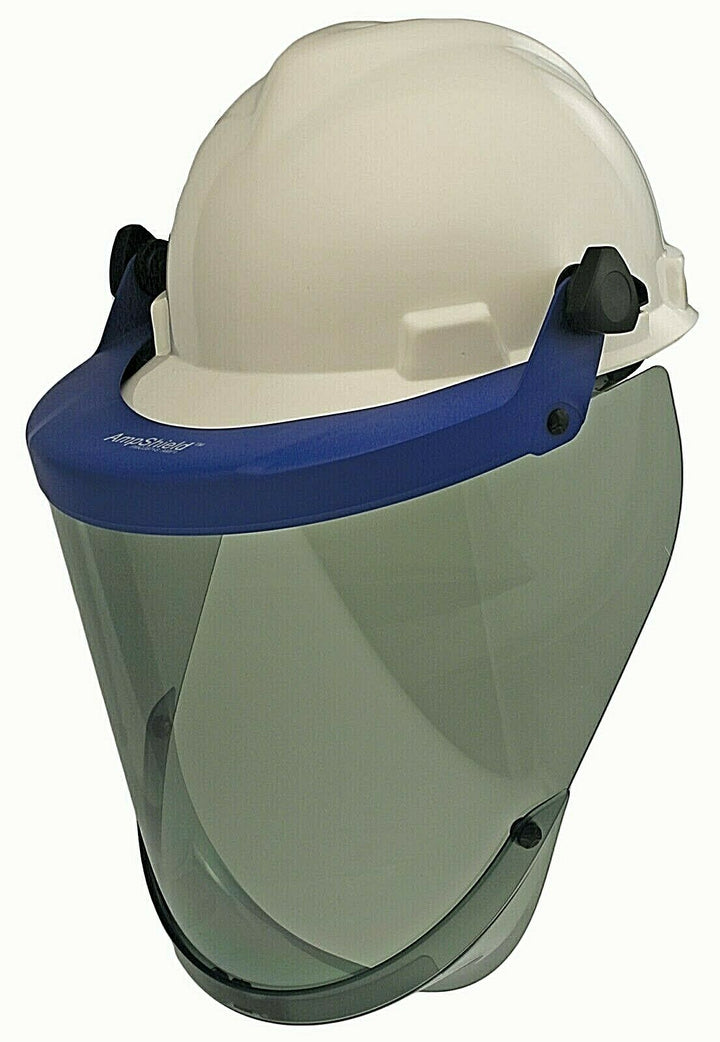 Tinted faceshield, blue bracket Paulson 9009910 on white background