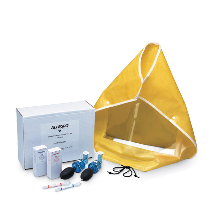 Multi color Allegro 2041 respirator/mask fit test kit on white background