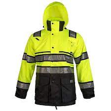 Yellow, black and silver Lakeland CANSIP2L Parka on white background