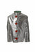 Silver gray with red tabs 600-ACX10 aluminized heat resistive coat by CPA on white background