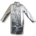Silver Chicago Protective Apparel 602-AR 15 oz Aluminized Rayon 45" Length Coat on white background