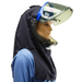 Person wearing Chicago Protective Apparel SWH-40H3P Arc Flash Hood w/Advanced Lift Front Face Shield