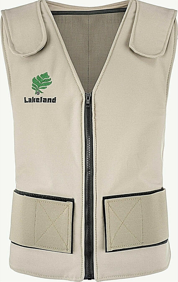 Khaki Tan Cooling Vest Lakeland CV55 against white background