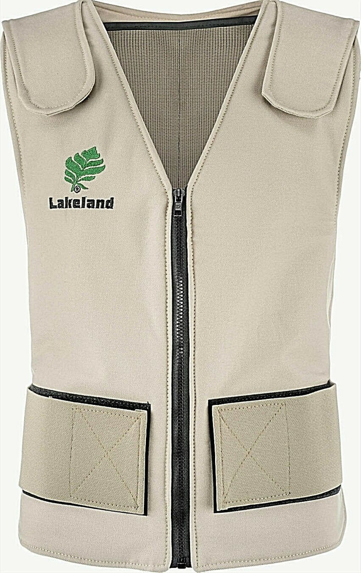 Khaki Tan Cooling Vest Lakeland CV55 against white background