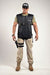 Man wearing Radshield D2LVSO 2 ply radiation protective torso vest on white background