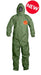 Green Dupont QS127T coverall against white background