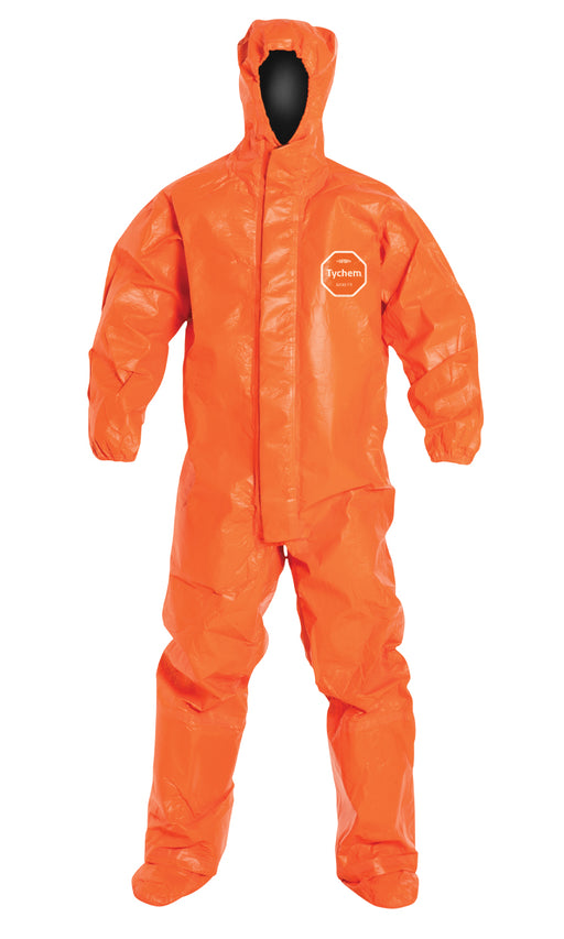 Dupont TP199T Orange coverall against white background