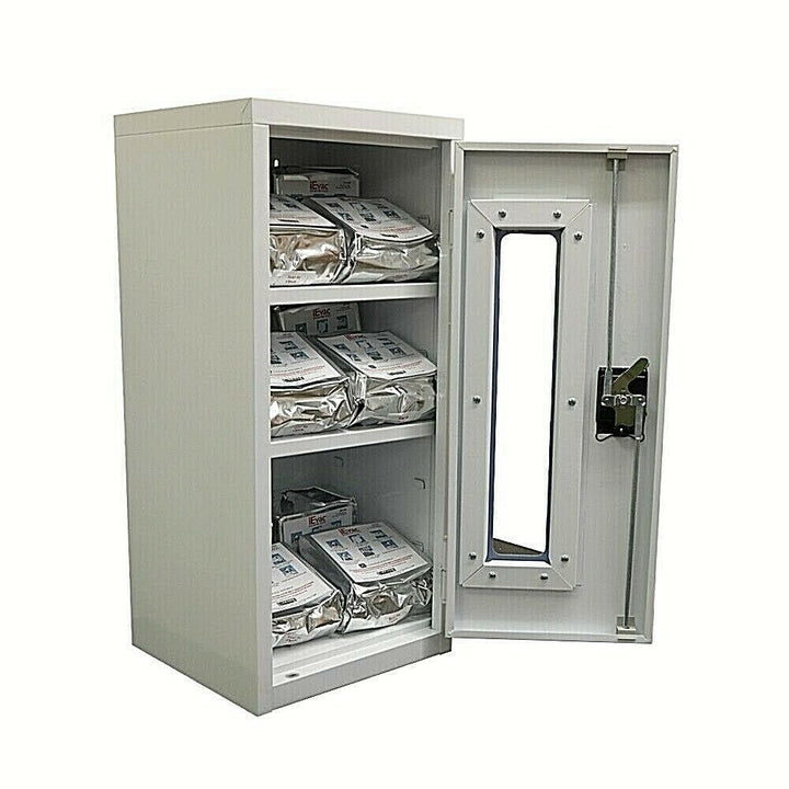 Gray Elmridge smoke hood cabinet on white background