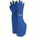 NSA blue G99CRBERSH shoulder length Cryogenic gloves on white backbround