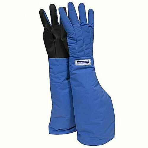 Blue and Black National Safety Apparel Enespro G99CRSGPSH Cryogen Safergrip Gloves 26"  on white background