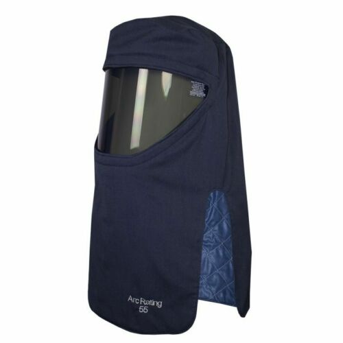 Navy Blue arc flash hood H653NNBQT55HTHAT on white background