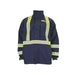 Navy color Enespro National Safety Apparel HydroflashJ FR Foul Weather Jacket  on white background