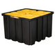 Black and yellow color Justrite 28674 IBC Indoor Pallet with Forklift Pockets on white background