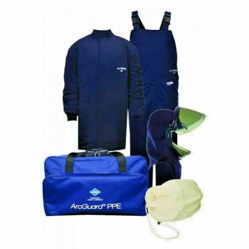 Navy blue National Safety Apparel Enespro KIT4SC40NGLF 40CAL Arcguard Arc Flash Kit  on white background