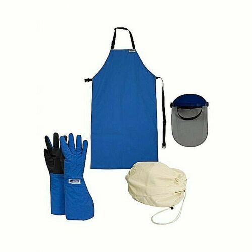 Blue, smoke, white NSA cryogenic safety kit KITCR002EL elbow length on white background