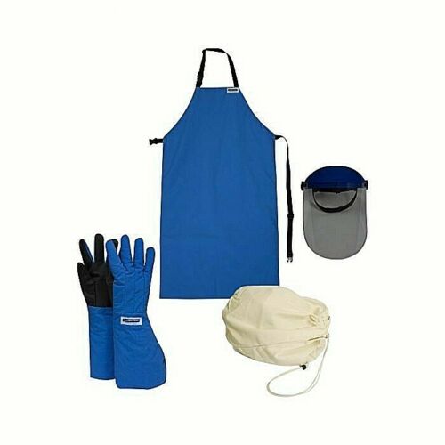 Blue, smoke, white NSA cryogenic safety kit KITCR003EL elbow length on white background