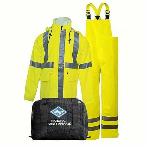yellow and black NSA arc flash FR rainwear kit KITRLC3 on white background
