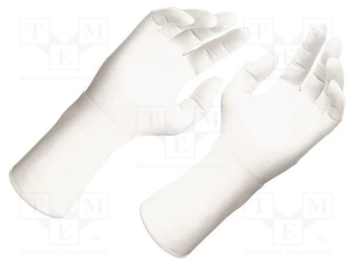 off white nitrile 62991-62994 gloves on white background