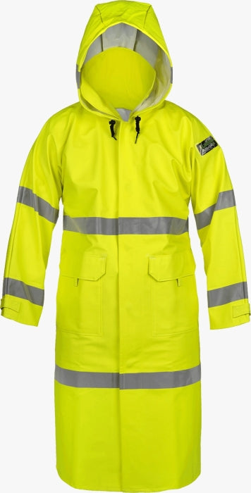 Yellow with silver reflective strips Lakeland ALCPU10LY Arc/Arc Flash X PU 48” Raincoat 