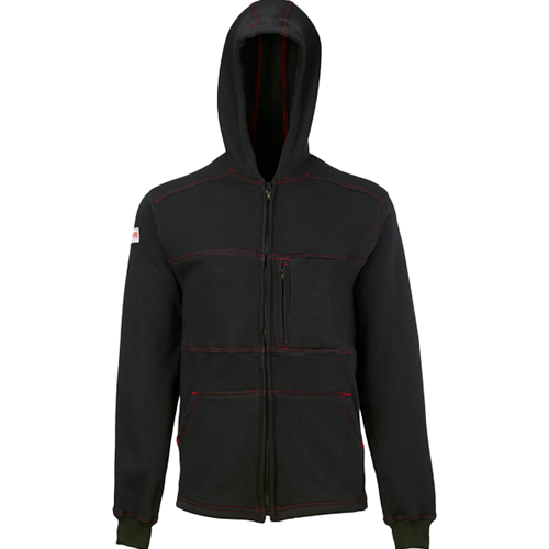 Black Lakeland IHD12ANT01 Zip Front Jacket with Hoodie