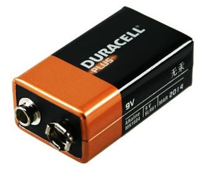 Gold and black on white backgroud Duracell 4133309361 Duracell Alkaline 9V 1 Pack Blister (MN1604B1) 9 volt battery