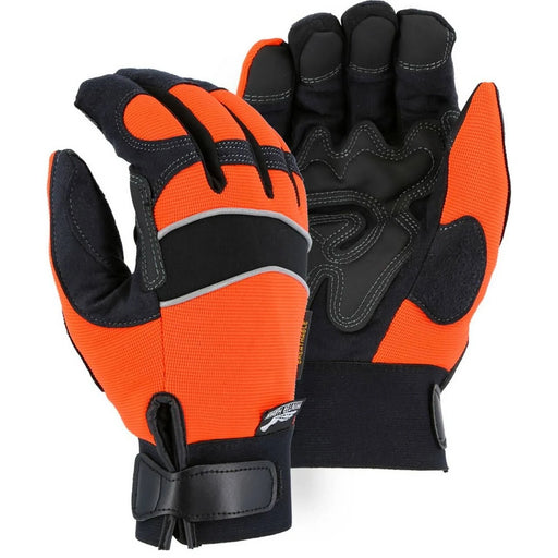 Orange/Black 2145HOH mechanics gloves on white background