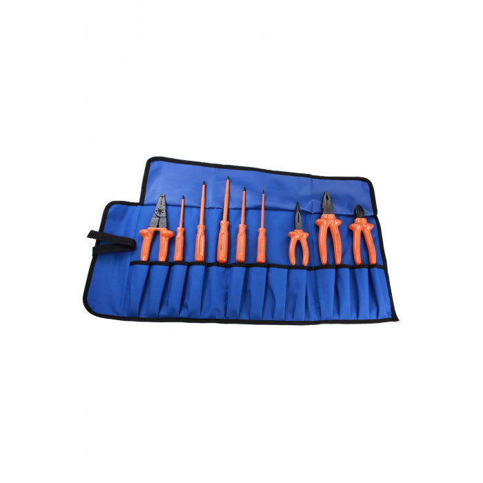 Blue, orange NSA electrical tool kit AGTK-1 on white background