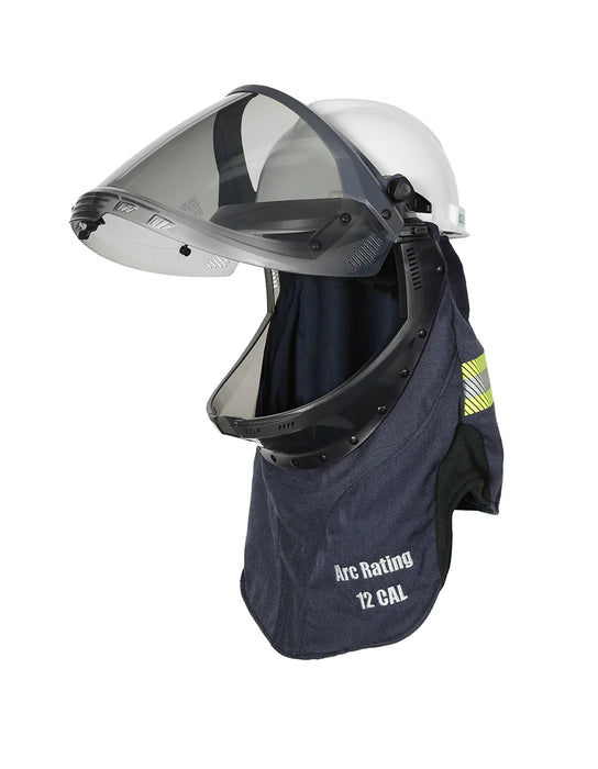 Navy, white, clear on white background EN123SNTNB01AL Enespro 12 Cal Vented Lift Front Shrouded Shield