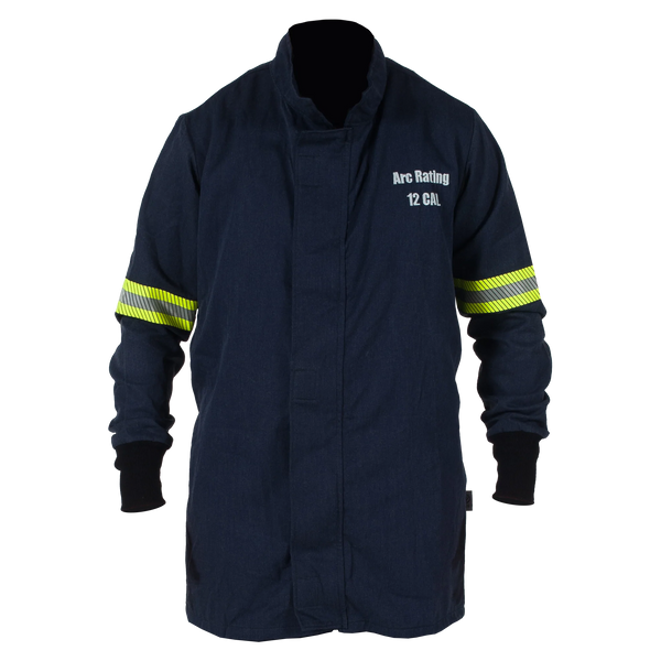 Navy on gray checkered background National Safety Apparel Enespro EN12JTNTNB01 AirLite 12 Cal Jacket
