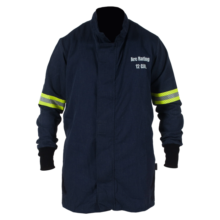 Navy on gray checkered background National Safety Apparel Enespro EN12JTNTNB01 AirLite 12 Cal Jacket