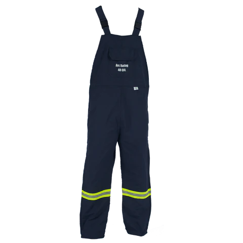 Enespro National Safety Apparel EN40BONDNB01 40 cal AirLite Bib Overalls on gray checkered background