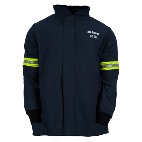 On gray checkered background Enespro National Safety Apparel EN40JTNDNB01 40 Cal AirLite Jacket