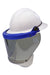 Gray and blue Paulson 9004588 Arc Flash AmpShield Model AMP3-12-HTS Full-Brim Hat Bracket on white background